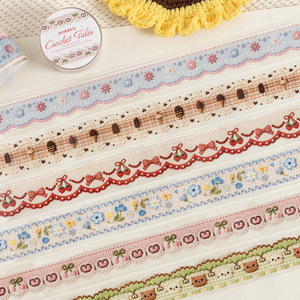 1 rollo de cinta de la serie Crochet Fun, cinta realista estilo crochet con una ligera textura de tela vintage - Product Image 1
