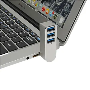 Mini Hub de aluminio de alta velocidad, rotación 180, usb 3,0, 3 puertos para Mac PC
