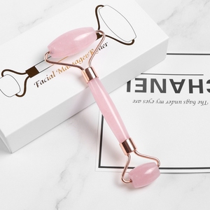 <span class=keywords><strong>Rodillo</strong></span> Facial de <span class=keywords><strong>Cuarzo</strong></span> <span class=keywords><strong>Rosa</strong></span> con Logotipo Personalizado de Alta Calidad, Piedra Natural Auténtica para Masaje Antienvejecimiento y Blanqueador - Product Image 3