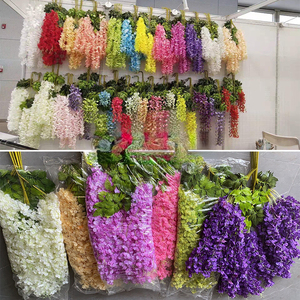 Guirnalda <span class=keywords><strong>de</strong></span> Glicinia Artificial al por Mayor, Flores <span class=keywords><strong>de</strong></span> Seda Colgantes <span class=keywords><strong>de</strong></span> Color Morado, Plantas Decorativas Colgantes para Eventos <span class=keywords><strong>de</strong></span> Boda - Product Image 3