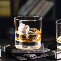 Verres à shot personnalisés à base épaisse, en cristal gaufré pour whisky, 320 ml, pour bar à domicile et dégustation sur mesure
