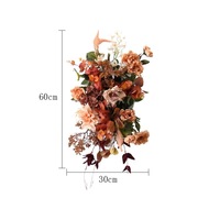 Décoration de fond de scène de mariage avec rangée de fleurs triangulaires rétro européennes et américaines, fleurs artificielles en soie pour arche de mariage