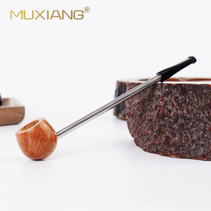 Muxiang Wood Tobacco Pipe Straight Type Solid Wood Smoking Pipe For Personal Gift - Product Image 2