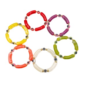 Pulsera de Acrílico con Diseño Geométrico de Ojo Turco Estilo Europeo Americano, Joyería de Regalo, Origen Yiwu A-0057 - Product Image 5
