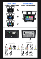 MEKEDE-D Android 9 4Core 1+16G Lecteur DVD audio vidéo pour voiture pour Toyota Highlander 2009 2010 2011 2012 WIFI GPS Radio stéréo BT 4G