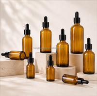 Bouteilles d'huile essentielle en verre ambré miniatures vides de 10 ml, 15 ml, 20 ml, 30 ml, 50 ml, 100 ml, flacon compte-gouttes en verre brun, emballage personnalisé