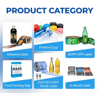 Étiquettes thermorétractables personnalisées, écologiques, recyclables, de qualité alimentaire, certifiées ISO, en PET/PVC/OPS, pour bouteilles de jus et de boissons, durables
