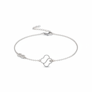 Dainty Clover and <b>Infinity</b> Design CZ Stone Charm Bracelet Wholesale Turkish Handmade 925 Sterling Silver Fine Jewelry for Lady - Product Image 2
