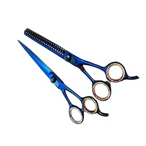 Ensemble de ciseaux de coiffure personnalisés ASAP, haute qualité, écologiques, ciseaux de barbier à bord net, soins personnels, bleu - Product Image 2