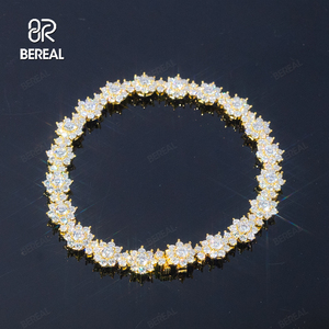 Sang Trọng 8.4ct Vvs Phòng Thí Nghiệm Grown Kim Cương Tennis Chuỗi Vòng Đeo Tay Nhà Máy Outlet Vàng Vàng 925 Bạc Tennis Vòng Đeo Tay Phụ Nữ Đồ Trang Sức - Product Image 1