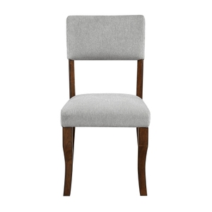 OE HOME Modern <b>Dining</b> Side <b>Chairs</b> Set 2 Durable Gray Chenille Fabric Upholstered Waterproof Adjustable Height Wooden Furniture - Product Image 3