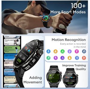Montre connectée unisexe avec boîtier en alliage, 44-49 mm, étanche IP67, appels, fréquence cardiaque, oxygène sanguin, suivi du sommeil et de la forme physique, avec boîte - Product Image 3