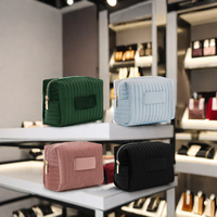 Trousse de Toilette en Velours de Luxe à Fermeture Éclair, 4 Couleurs, Pochette Cosmétique de Voyage, Livraison Rapide, Logo Personnalisé, Sac Fourre-Tout Beauté Promotionnel