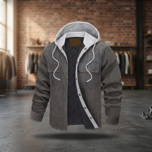 Top Trending Fashion Direct Selling Long Quilted Jacket Plaid Pattern Canvas Fabric Cotton Bamboo Fiber Stand Winter Men's Front - Product Image 3
