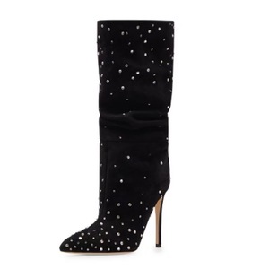 Botines Altos de Moda Occidental para Mujer, de Ante y Cuero, con Tachuelas, Estilo Slip-On, con Plataforma, para Verano, Otoño e Invierno, Altura Media - Product Image 4