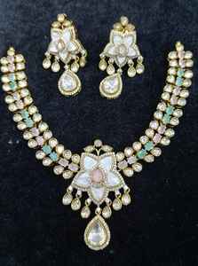 Collier de mariée indien pour femme avec pierres, bijoux traditionnels, vente en gros, personnalisation de bijoux - Product Image 2