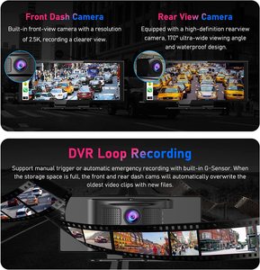 Trong Kho 4K Wifi Rear View Gương Dash Cam Tầm Nhìn Ban Đêm Xe Dvr Ghi Âm 10.26 Inch Không Dây Carplay Xe Hộp Đen - Product Image 3
