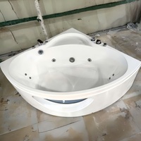 Baignoire de massage intérieure pour 2 personnes, autoportante, triangulaire, spa d'angle pour salle de bain, vente en gros