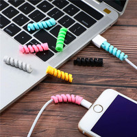 Protecteur de câble en spirale, enrouleur de protection de ligne de données en Silicone pour Iphone Android chargeur USB ligne de casque étui de protection