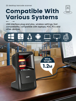Nouveau Lecteur de Codes-Barres Omnidirectionnel Filaire USB 1D 2D Syble X80 2D – Le Plus Populaire pour Ordinateur de Bureau