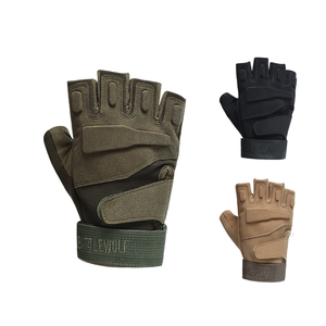 قفازات تكتيكية نصف إصبع اصطناعية ممتازة من جلد الغزال ، معدات واقية من إيرسوفت ووسادة من إيفا برجمة للاستخدام في صالة الألعاب الرياضية - Product Image 6