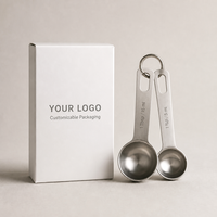 Ensemble de 6 cuillères doseuses en acier inoxydable 304 ou 430 avec personnalisation du logo et de l'emballage pour matcha, café, farine