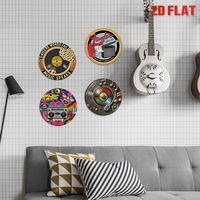 Juego de Letreros Metálicos con Temática Musical, Decoración de Pared Retro con Guitarra y Disco de Vinilo para Cuarto de Hombre o Bar