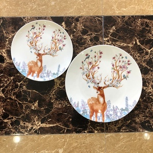 Nordic Style Milu Deer Series Literature and Art Household Ceramic Plate - Product Image 3