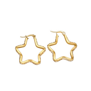 Best-sellers européens et américains, boucles d'oreilles étoiles haut de gamme, boucles d'oreilles clous en acier inoxydable, élégantes et polyvalentes, tendance et - Product Image 5