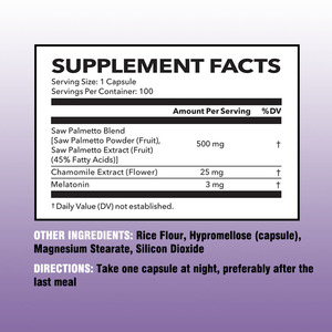 OEM ODM Advanced Saw Palmetto Capsules suplemen energi untuk pria mendukung tidur Melatonin prostat kapsul kesehatan - Product Image 2
