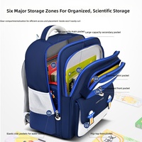 Sangle d'épaule élargie en forme de S pour enfants, fermeture à glissière antidérapante améliorée, coussin dorsal 3D épais, ceinture à coussin d'air, imperméable