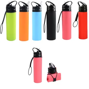 2024 produits tendance Offre Spéciale sans BPA extensible pliant pliable voyage sport boire Silicone pliable bouteille d'eau