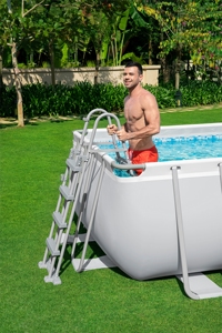 Piscina <span class=keywords><strong>Rectangular</strong></span> <span class=keywords><strong>Inflable</strong></span> <span class=keywords><strong>Bestway</strong></span> 56671 con Marco de Acero Sobre el Suelo - Product Image 4