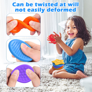 Pierres d'inquiétude texturées en silicone Jouets éducatifs pour bébés et enfants pour l'autisme Soulagement de l'anxiété Sensory Quiet Teething 0-24 Mois - Product Image 4