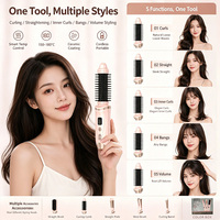 XBH 11 in 1 Alat Pengeriting Rambut Elektrik Ionik PTC Profesional dengan Layar LCD, Tongkat Pengeriting Keramik Otomatis, 3 Model