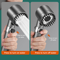 Pommeaux de douche portatifs filtrants avec brosse de massage, haute pression, 3 modes, en coton PP, design moderne, accessoires de robinetterie de salle de bain