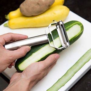 Éplucheur en acier inoxydable multifonction pour fruits et légumes, râpe, éplucheur julienne, trancheuse pour melon, pomme de terre, carotte, concombre, outil de cuisine domestique - Product Image 4