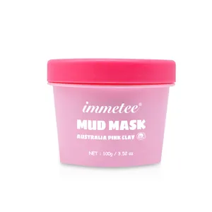 Пользовательский логотип австралийская глиняная маска уход за кожей глубокая очистка отбеливающая маска для лица частная марка розовая глиняная маска