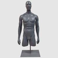Demi-corps supérieur noir Mannequin de costume masculin pour costumes affichage vitrine veste factice boutique hommes Mannequin FRP matériel