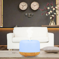Diffuseur de table électrique à ultrasons 500ml humidificateur d'huile essentielle domestique pour diffuseur de grain de bois d'hôtel à domicile