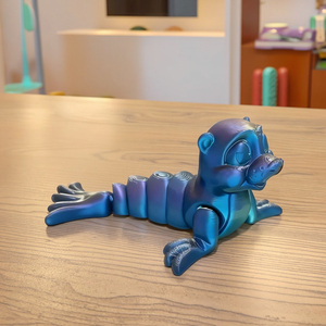 Figurines d'animaux imprimées en 3D, Lion de mer, Jouets articulés flexibles anti-stress, Décoration de bureau mignonne, Cadeaux de fête, Articles pour sacs cadeaux - Product Image 3