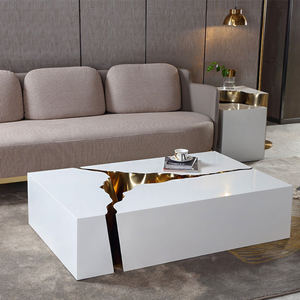 Mesa de <span class=keywords><strong>centro</strong></span> de acero inoxidable con diseño dorado para el hogar, mueble moderno nórdico de lujo con troncos y raíces de árbol para sala de estar - Product Image 6