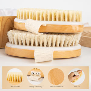 Cepillo de baño de ducha ovalado de madera para exfoliación de cuerpo completo con logotipo personalizado cepillo corporal Exfoliante para limpieza profunda y reducción de la celulitis - Product Image 5