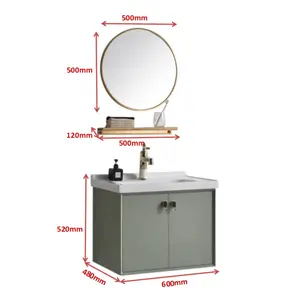 Tocador moderno de madera maciza para baño, armario de almacenamiento delgado con estante, espejo, montaje en pared, 24 pulgadas