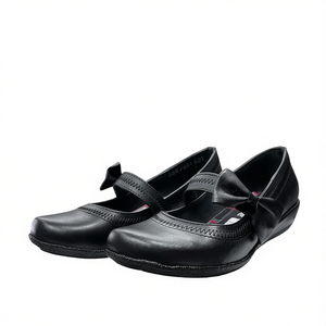 Scarpe Basse in Pelle da Donna Picolina 1601 con Punta Rotonda, Cinturino a T e Fiocco, Comode per Tutte le Stagioni - Product Image 1