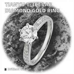 Bague en platine 14 carats avec diamant de laboratoire personnalisé certifié IGI TIANYU, 1 à 3 carats, pour mariage, fiançailles, cadeau, fête, gravure gratuite - Product Image 2
