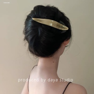Pince à cheveux en acétate faite à la main, <span class=keywords><strong>super</strong></span> pratique, simple, pour femme, avec fixation queue de pie, grande taille, très tendance - Product Image 3