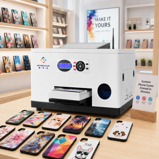 Refinecolor Easy to Operate Mobile Phone Case Printer Mobile Cover UV Printing Machine Web App Support AI for Phone Case Shop