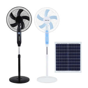 Ventilador Solar de Pie Recargable de 16 Pulgadas con Panel Solar, 3 Velocidades, Blanco - Product Image 3