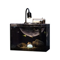 Ensemble d'aquarium en verre avec couvercle supérieur, filtre oxygénant et projecteur tricolore, fourniture de marque personnalisée